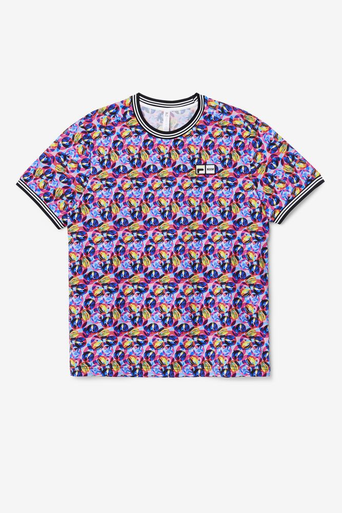 Fila Tričko Panske Msgm X Multi Colored Crew Viacfarebný - GNQZP7098